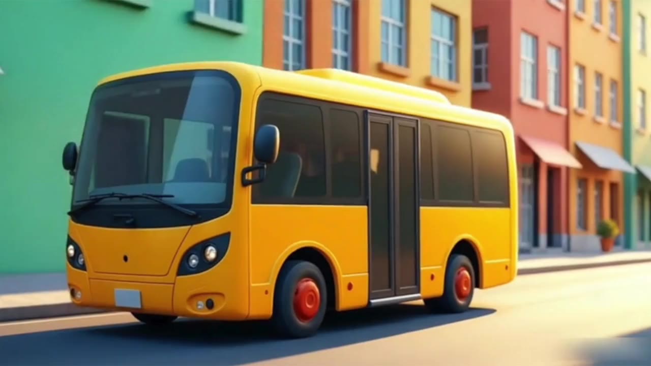 Hjulene På Bussen Går Rundt Og Rundt